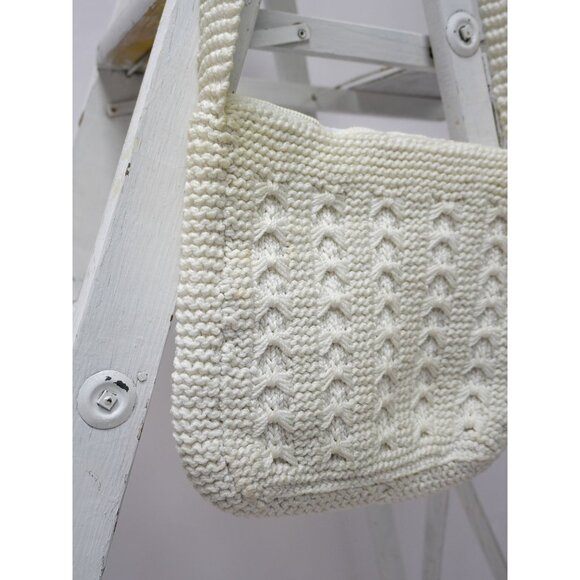 Vintage White Crochet Tote Shoulder Bag - Picture 8 of 8